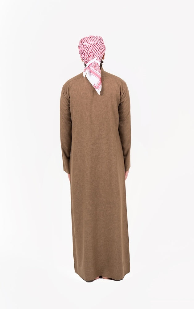 Mens Brown Semiramis Kuwaiti Thobe