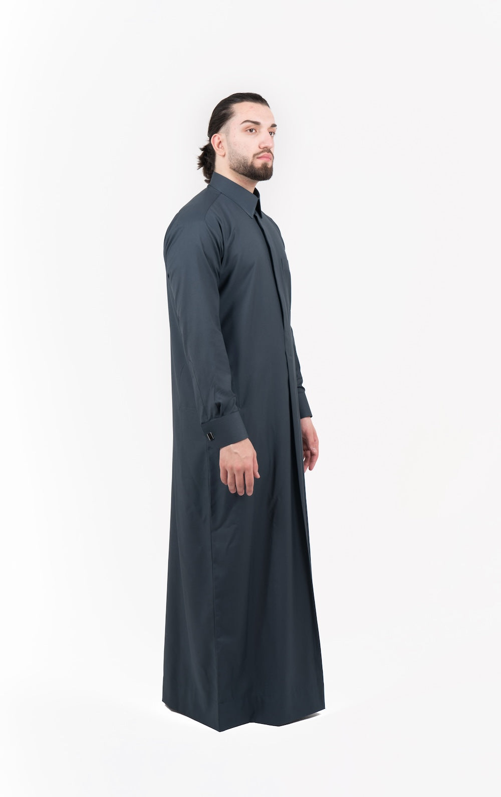 Mens Plain Cashmere Wool 3 Thobe Bundle Set + Free Shemagh & Skull Cap