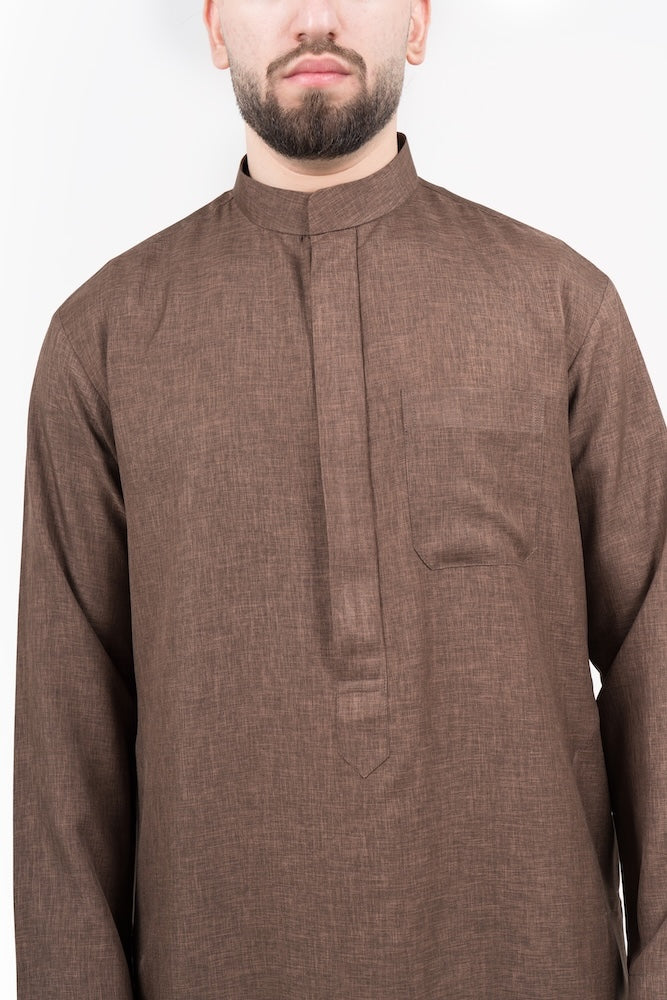 Mens Chestnut Semiramis Kuwaiti Thobe