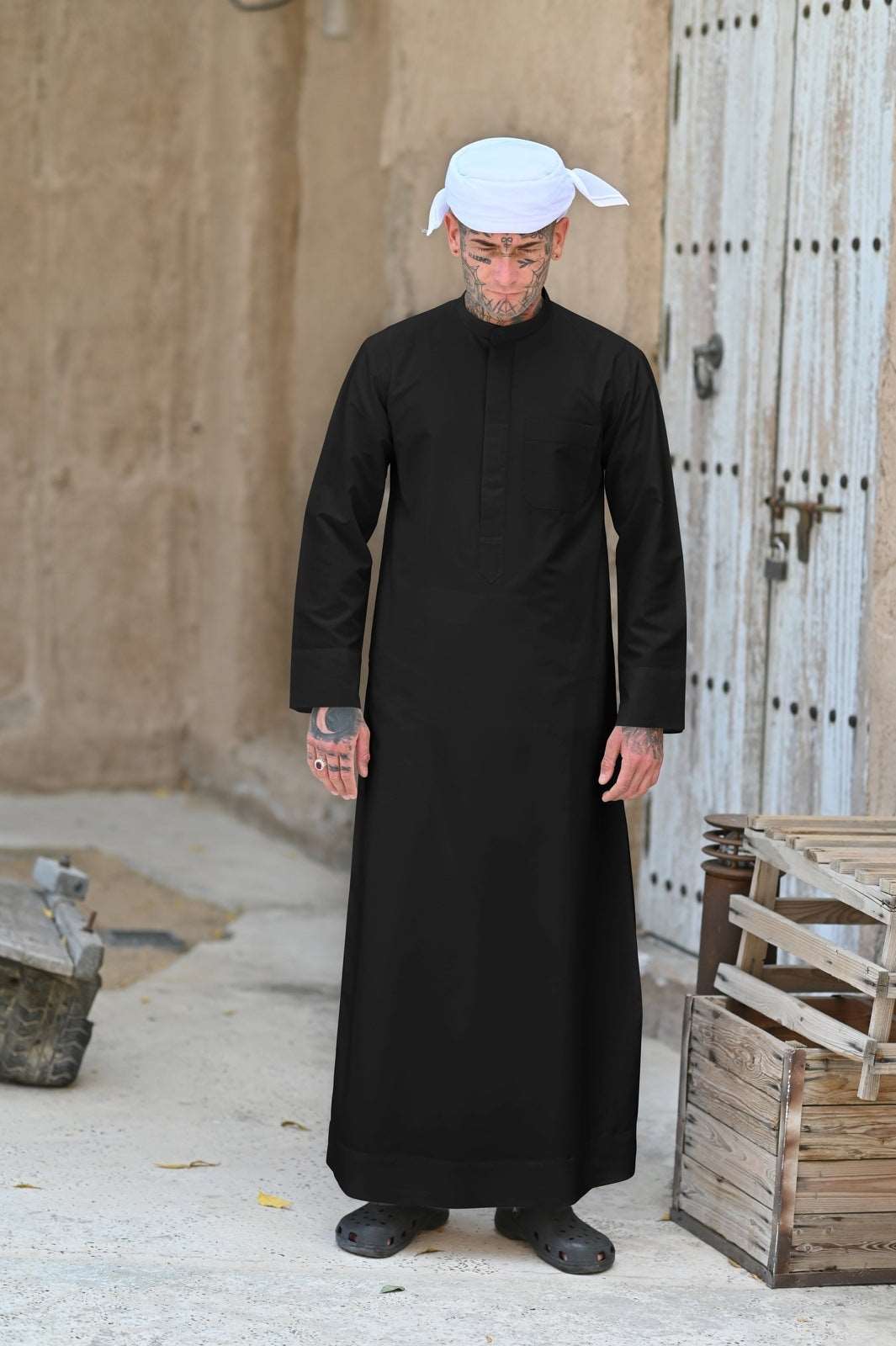 Mens Black Kuwaiti Thobe