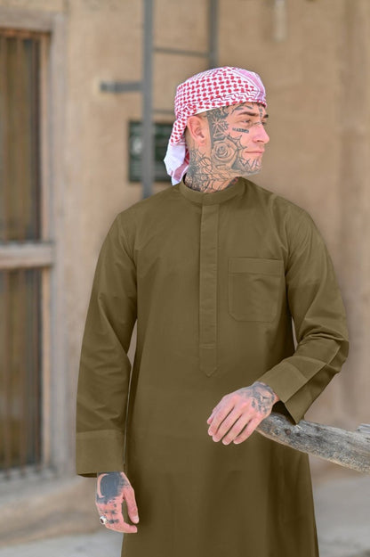 Mens Forest Green Kuwaiti Thobe