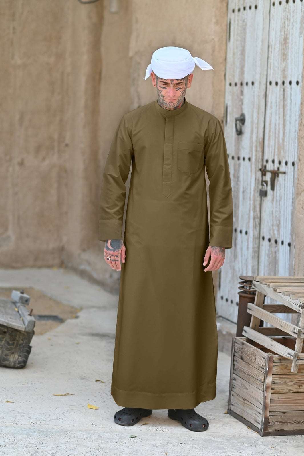 Mens Forest Green Kuwaiti Thobe