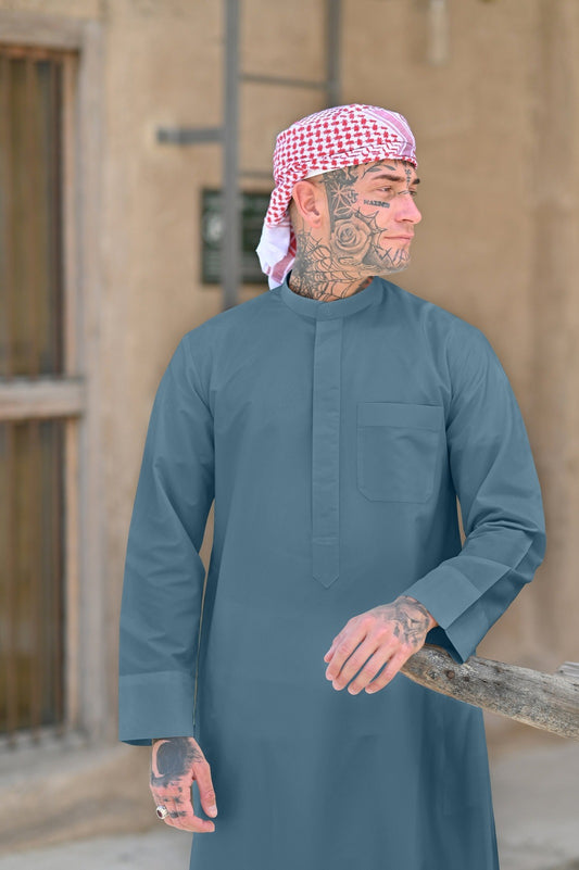 Mens Turquoise Majesty Kuwaiti Thobe