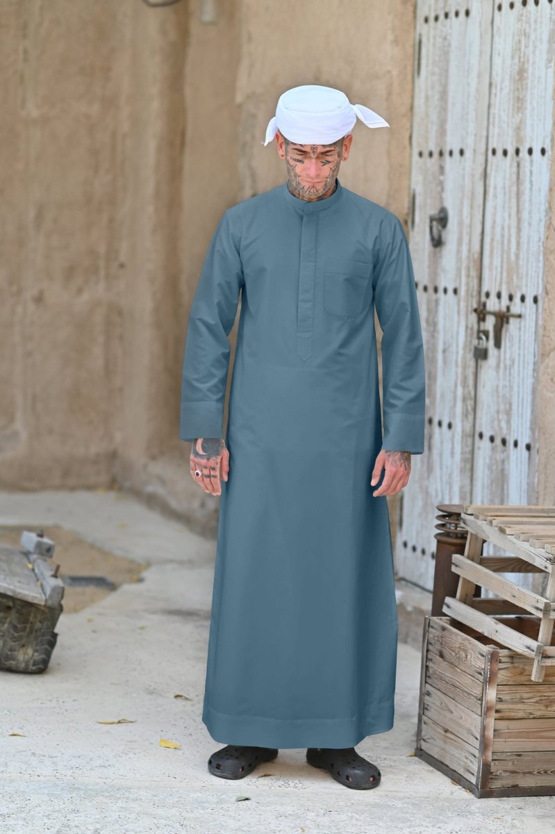 Mens Turquoise Majesty Kuwaiti Thobe