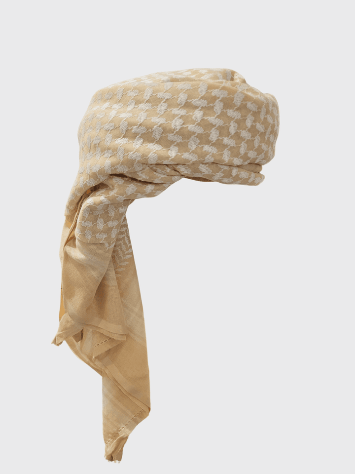 Mens Ready Made Cream and White Arab Hat Shemagh Keffiyeh
