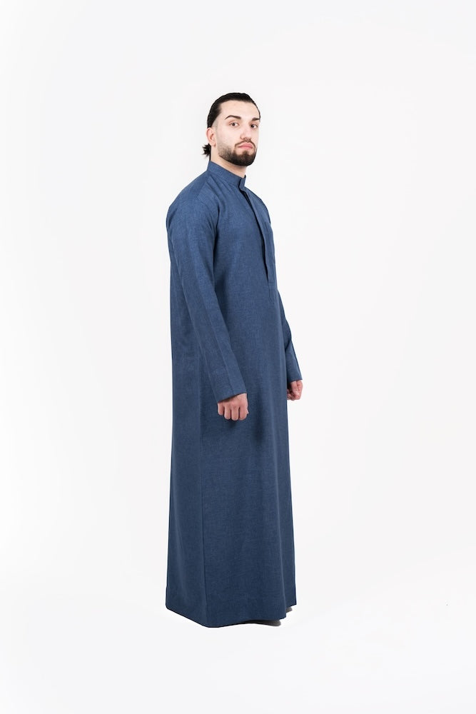 Mens Cyan Semiramis Kuwaiti Thobe