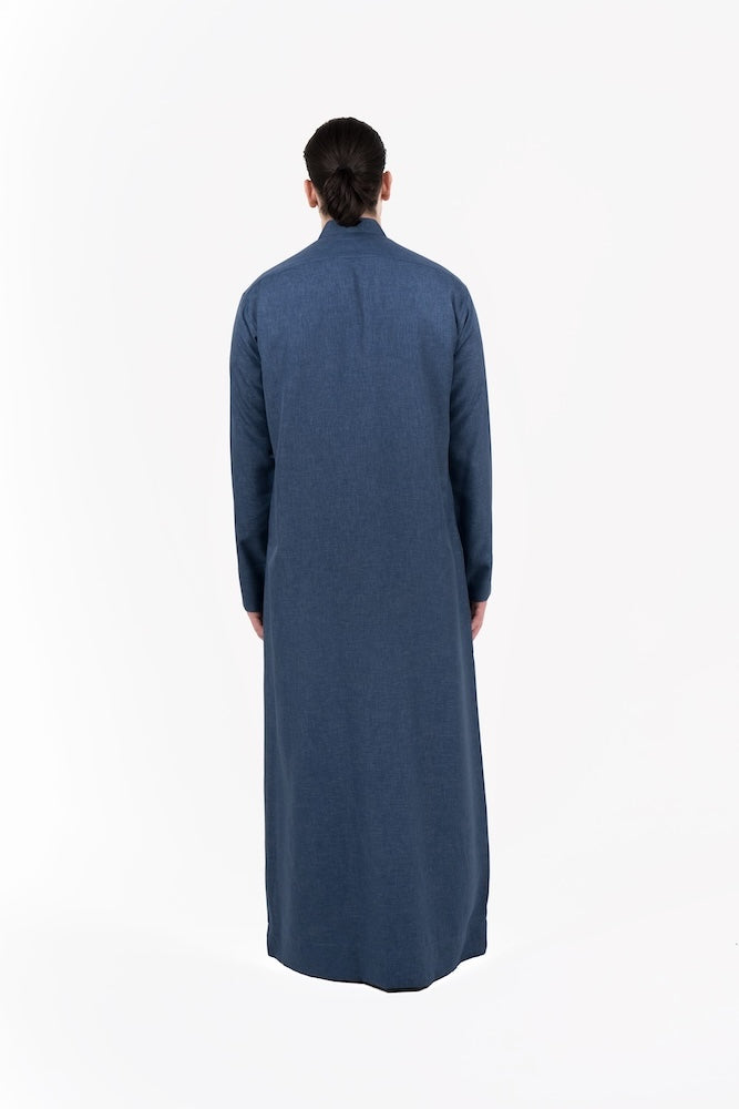 Mens Cyan Semiramis Kuwaiti Thobe