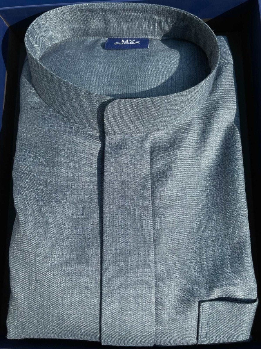 Mens Deep Teal Cashmere Wool Kuwaiti Thobe