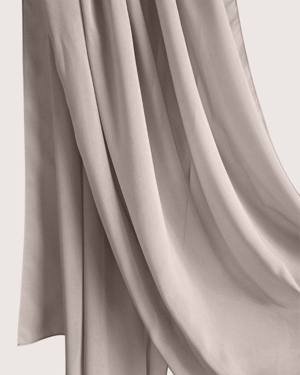 Premium Dusty Taupe Chiffon Hijab Scarf