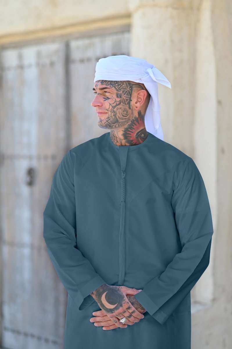 Mens Turquoise Majesty Emirati Thobe