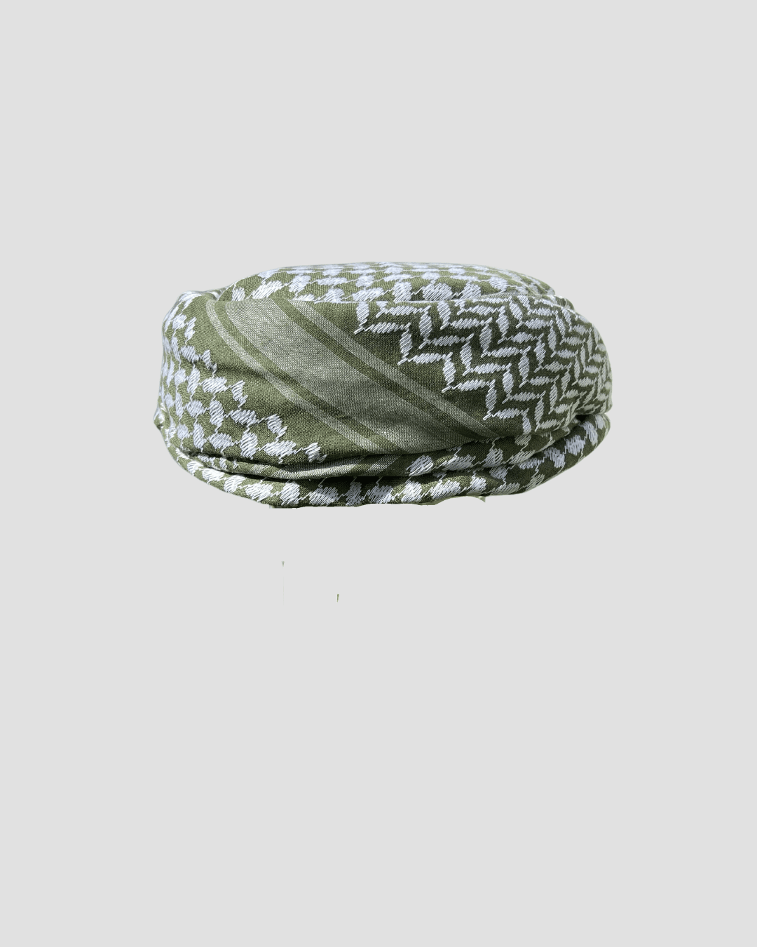 Mens Ready Green & White Arab Hat Shemagh