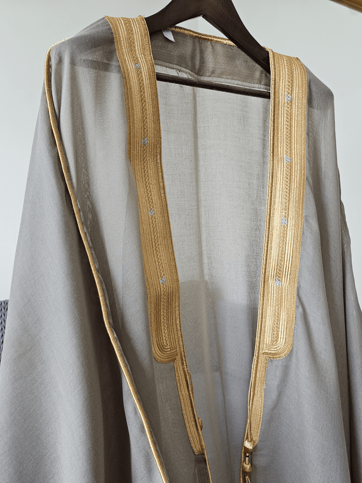 Men's High Quality Grey Bisht