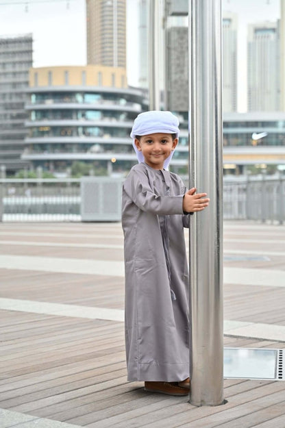 Kids Steel Grey Emirati Jubba Thobe