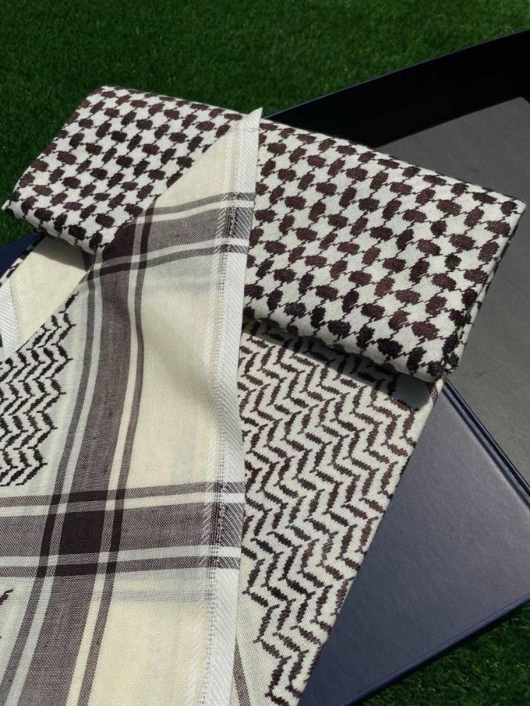 Deep Brown and Cream Keffiyeh Scarf Unisex
