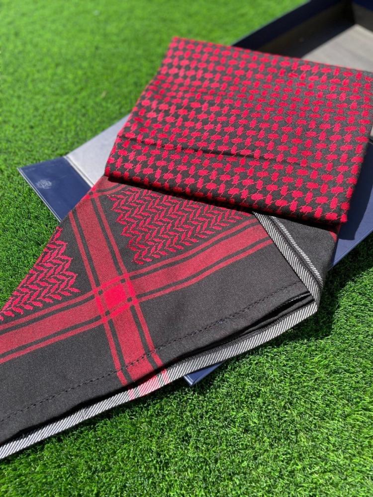 Ruby Red 4 Piece Medium Weight Keffiyeh Scarf Set