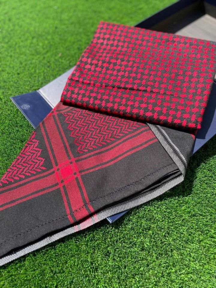 Crimson Black Keffiyeh Scarf Unisex