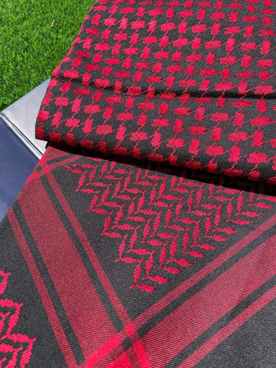 Ruby Red 5 Piece Heavyweight Keffiyeh Scarf Set