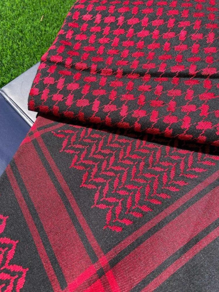 Crimson Black Keffiyeh Scarf Unisex