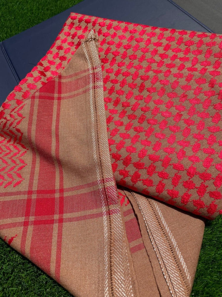 Ruby Red 4 Piece Medium Weight Keffiyeh Scarf Set