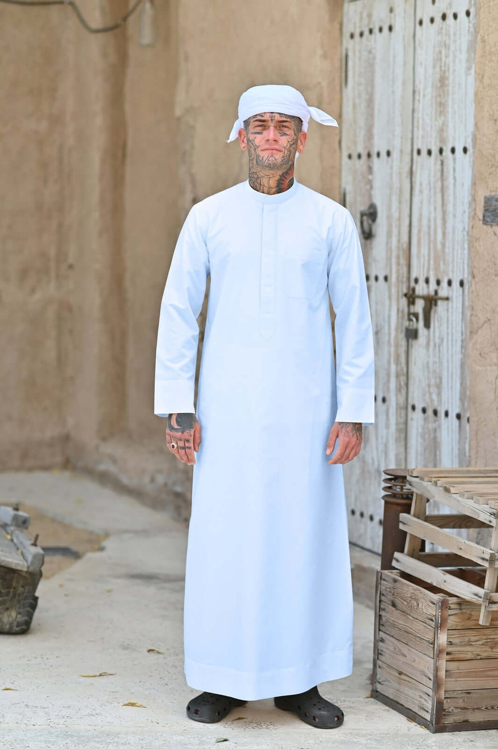 Mens White Kuwaiti Thobe