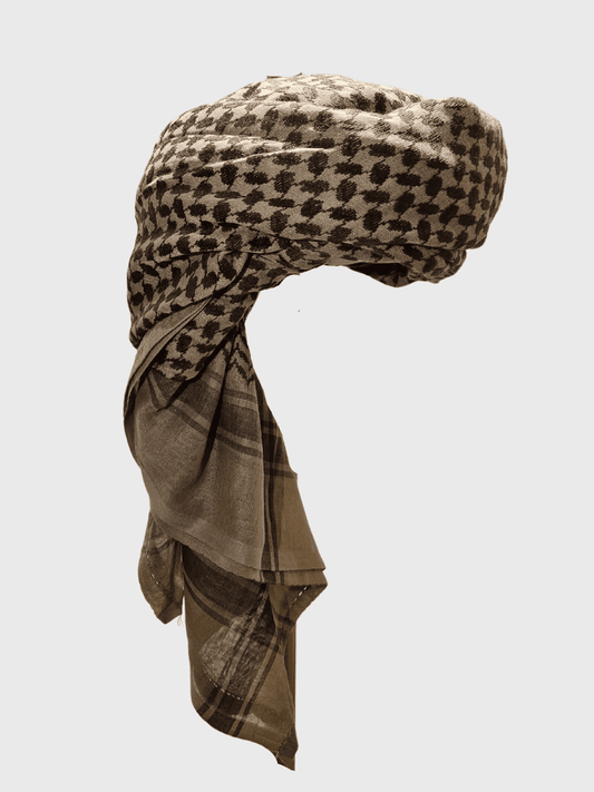 Mens Ready Brown Arab Hat Shemagh Keffiyeh