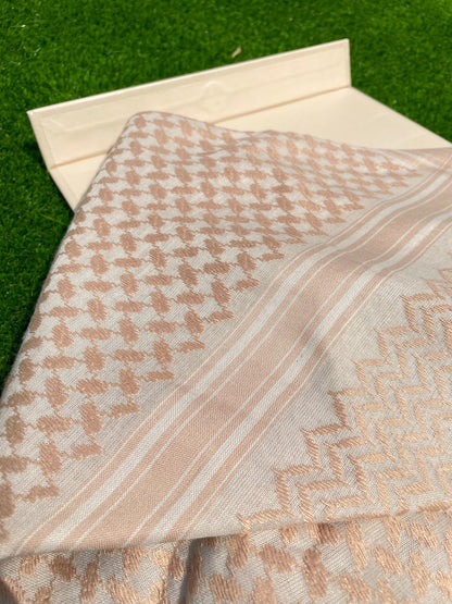 Mens Beige Luxury Shemagh Scarf