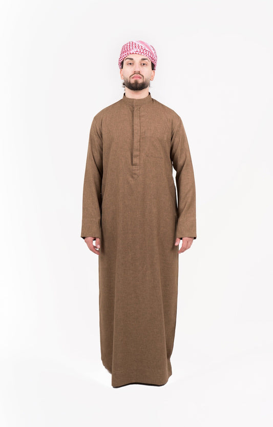 Mens Brown Semiramis Kuwaiti Thobe