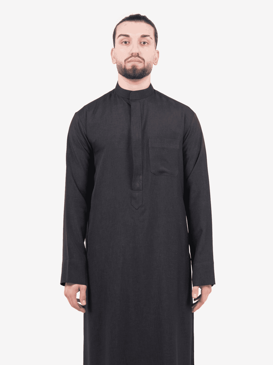 Mens Black Semiramis Kuwaiti Thobe