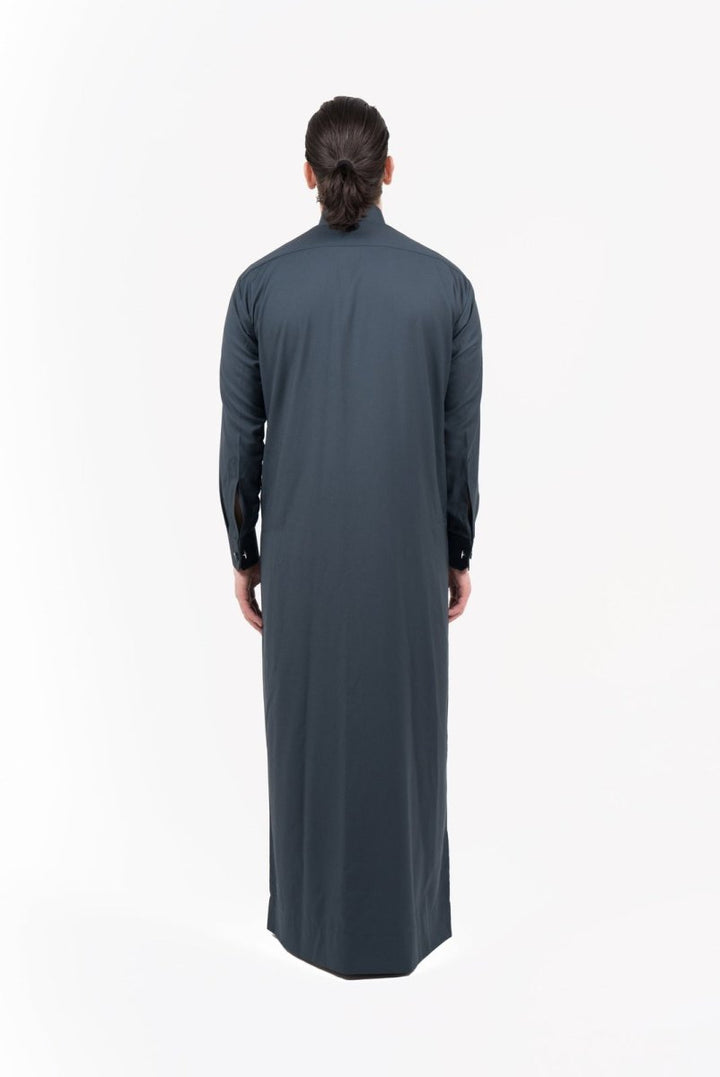 Mens Carbon Cashmere Wool Qatari Thobe