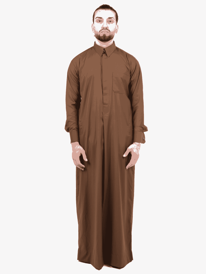 Mens Copper Cashmere Wool Qatari Thobe