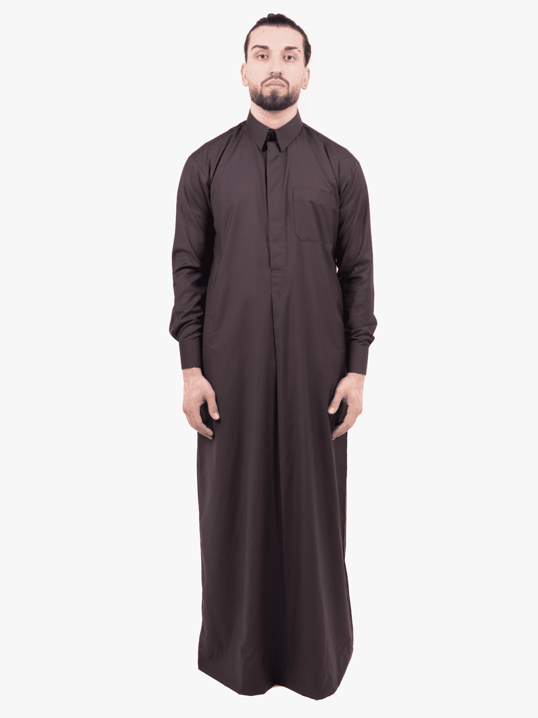 Mens Mulberry Cashmere Wool Qatari Thobe