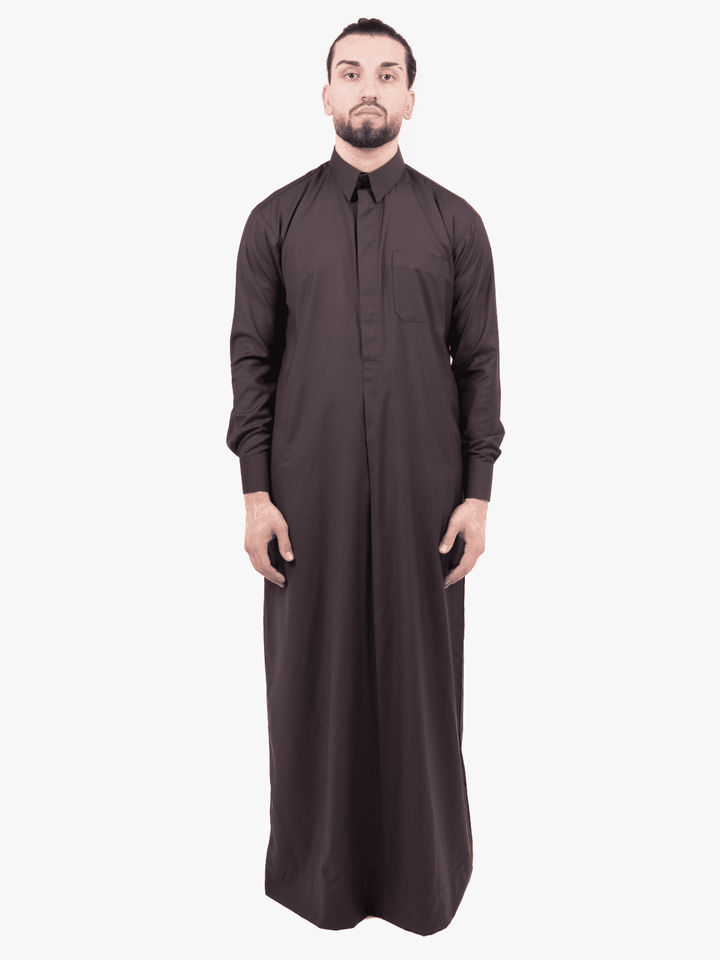 Mens Mulberry Cashmere Wool Qatari Thobe