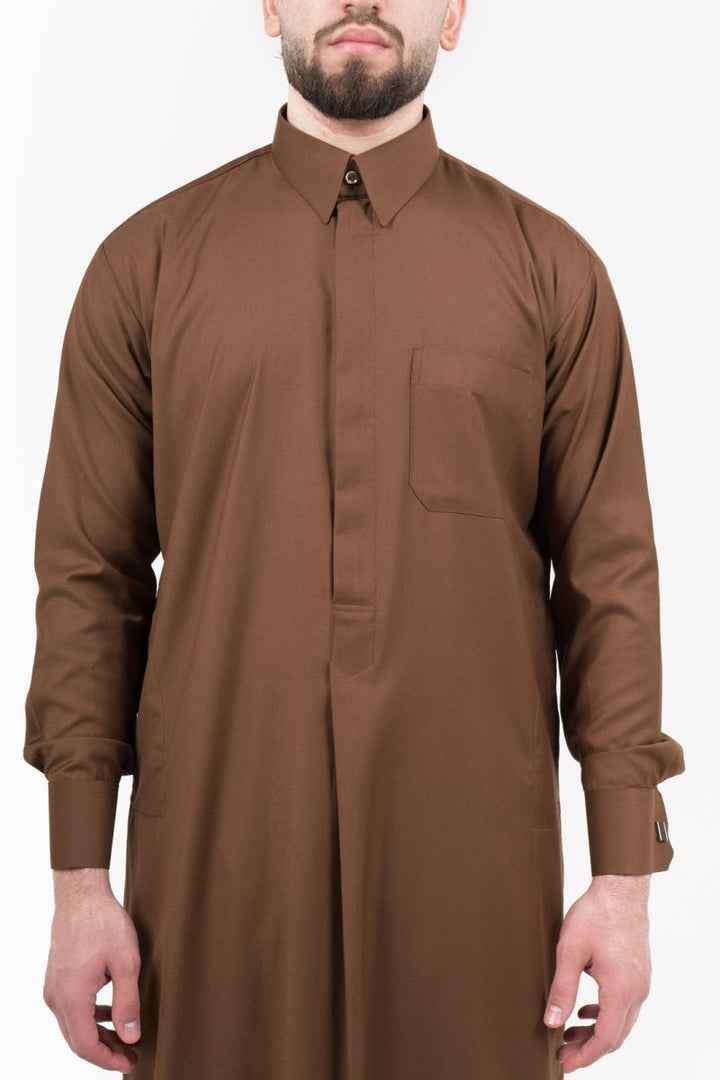 Mens Copper Cashmere Wool Qatari Thobe