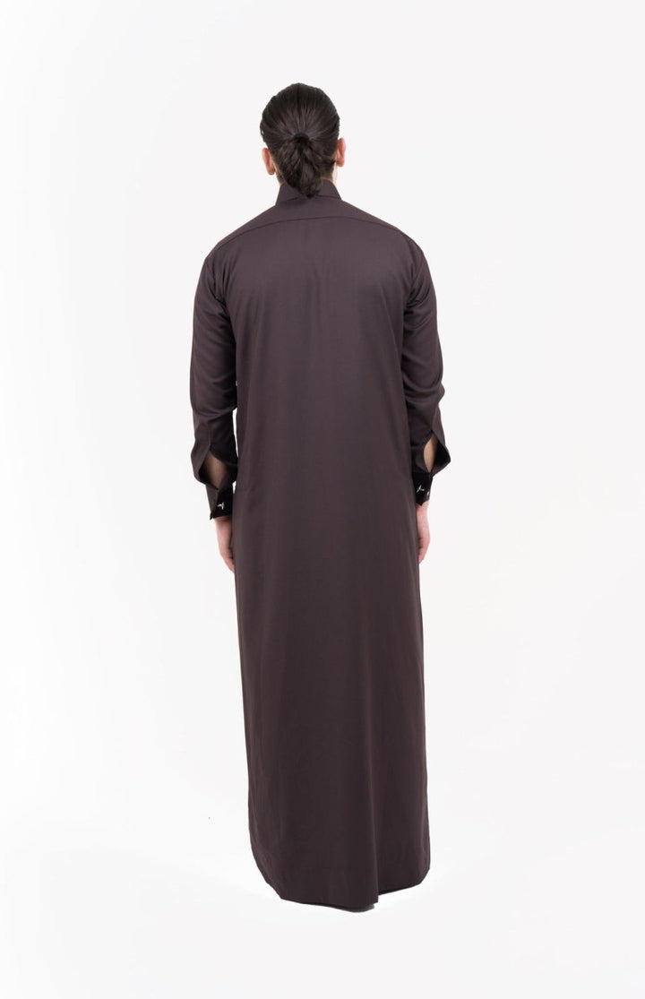 Mens Mulberry Cashmere Wool Qatari Thobe