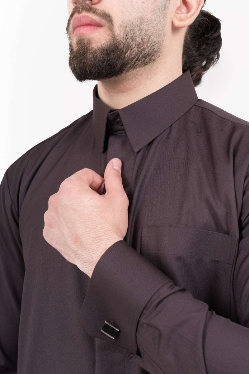 Mens Mulberry Cashmere Wool Qatari Thobe
