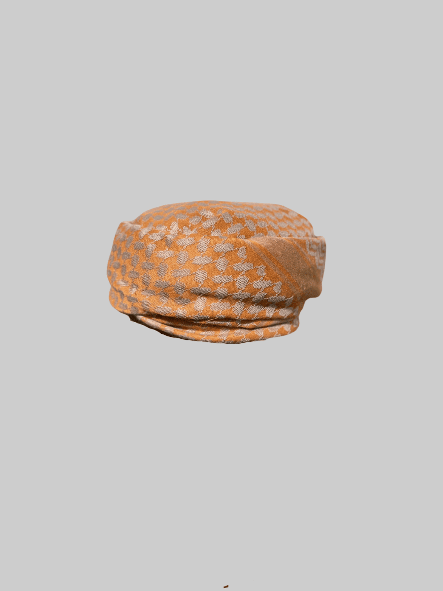 Mens Ready Toffee and Gold Arab Hat Shemagh Keffiyeh Wrap