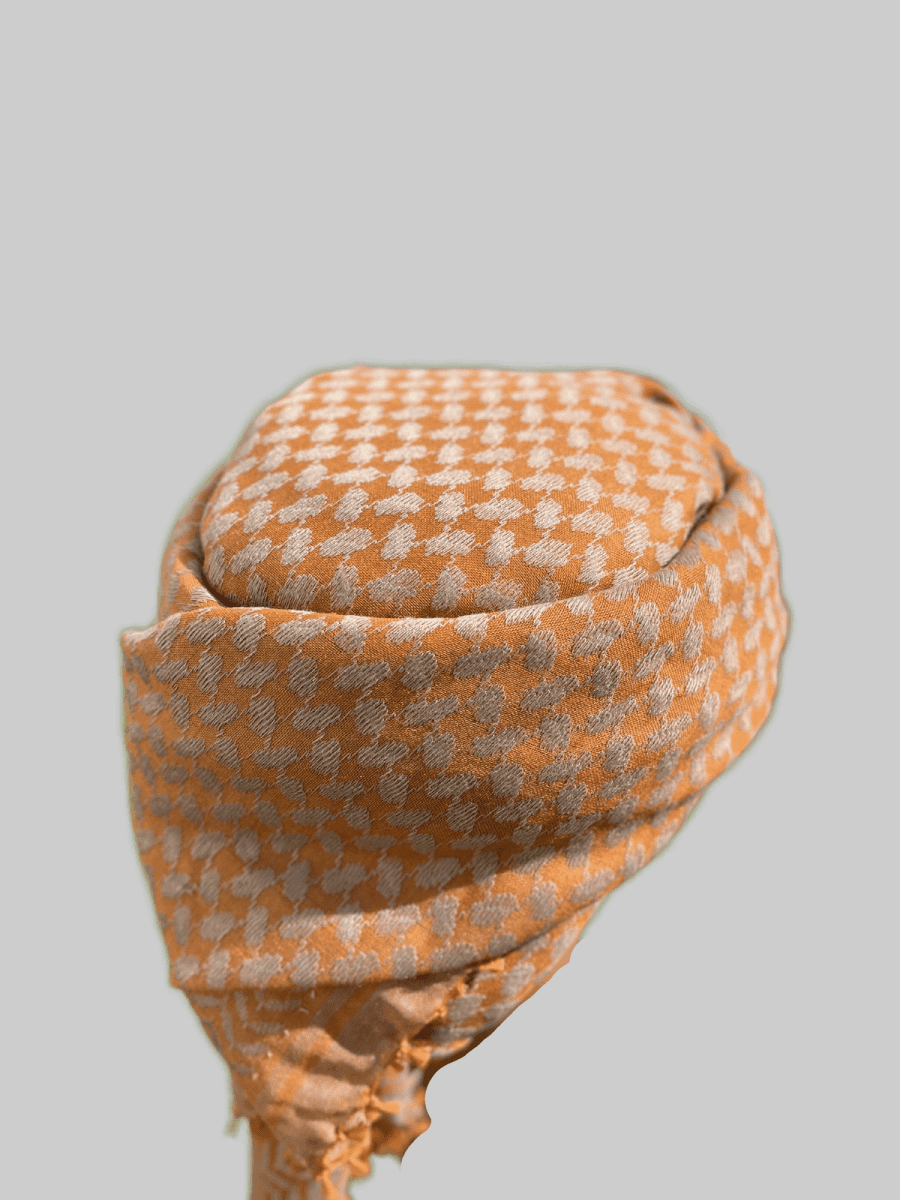 Mens Ready Toffee and Gold Arab Hat Shemagh Keffiyeh Wrap