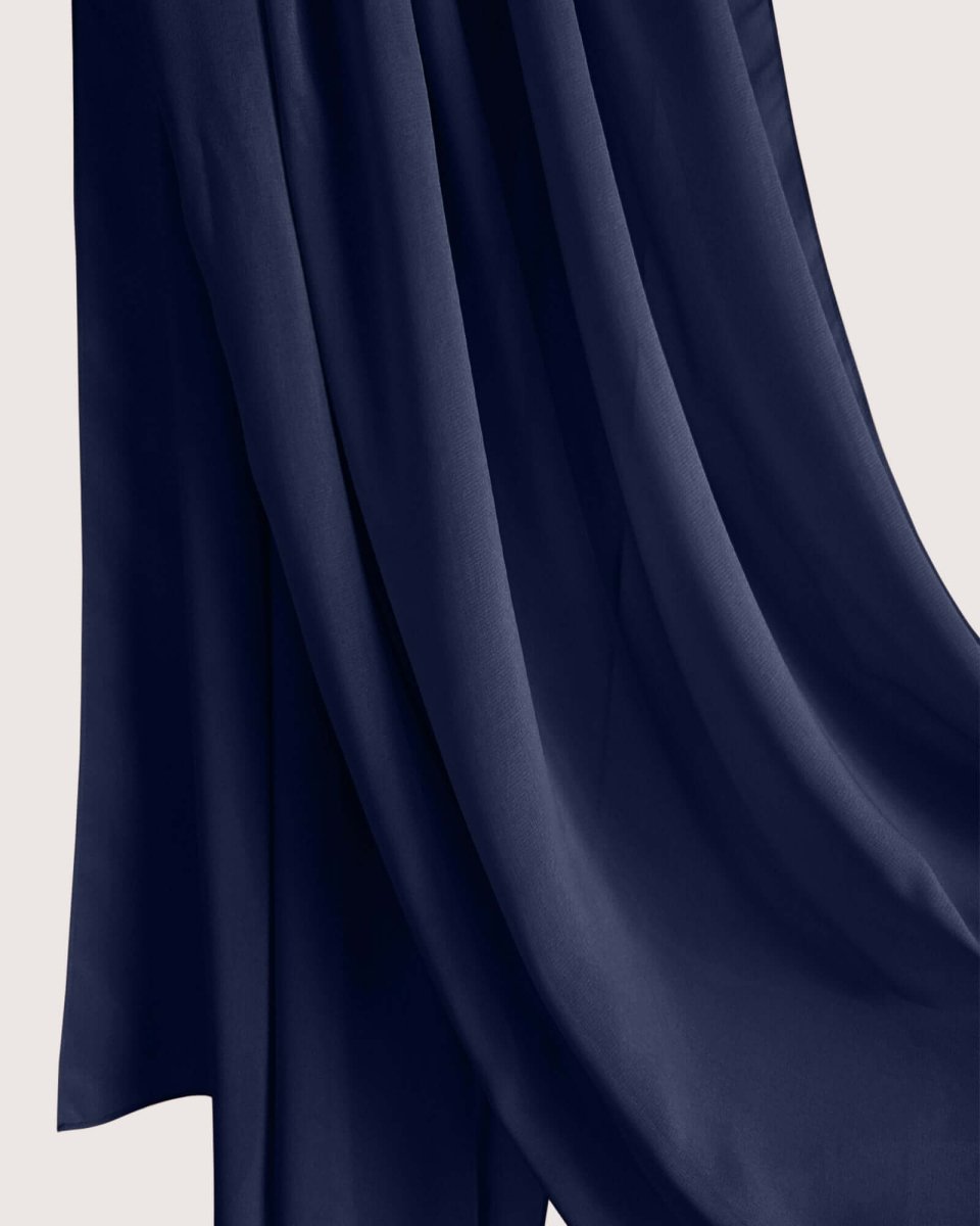 Premium Navy Chiffon Hijab Scarf