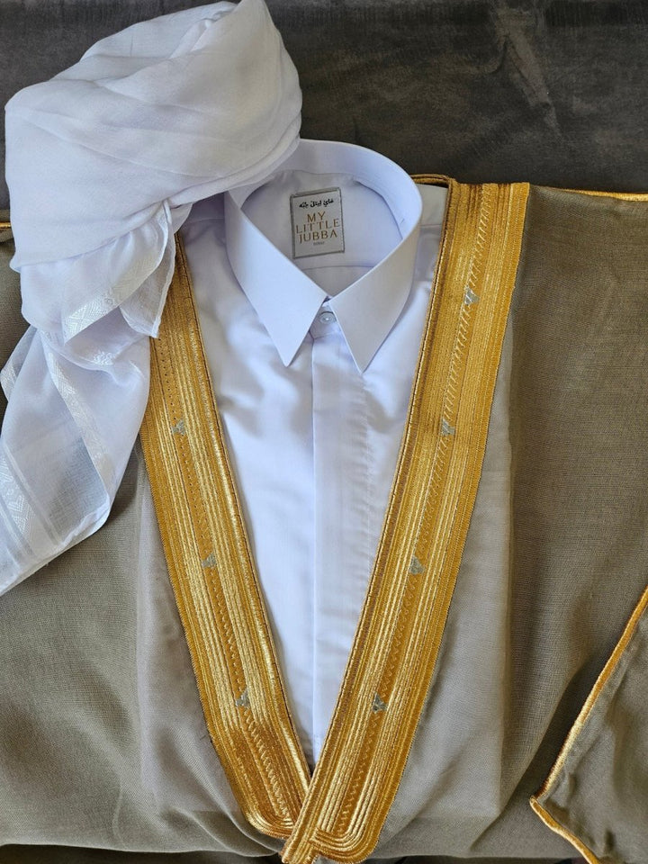 Mens Qatari Thobe 3 Pcs Set