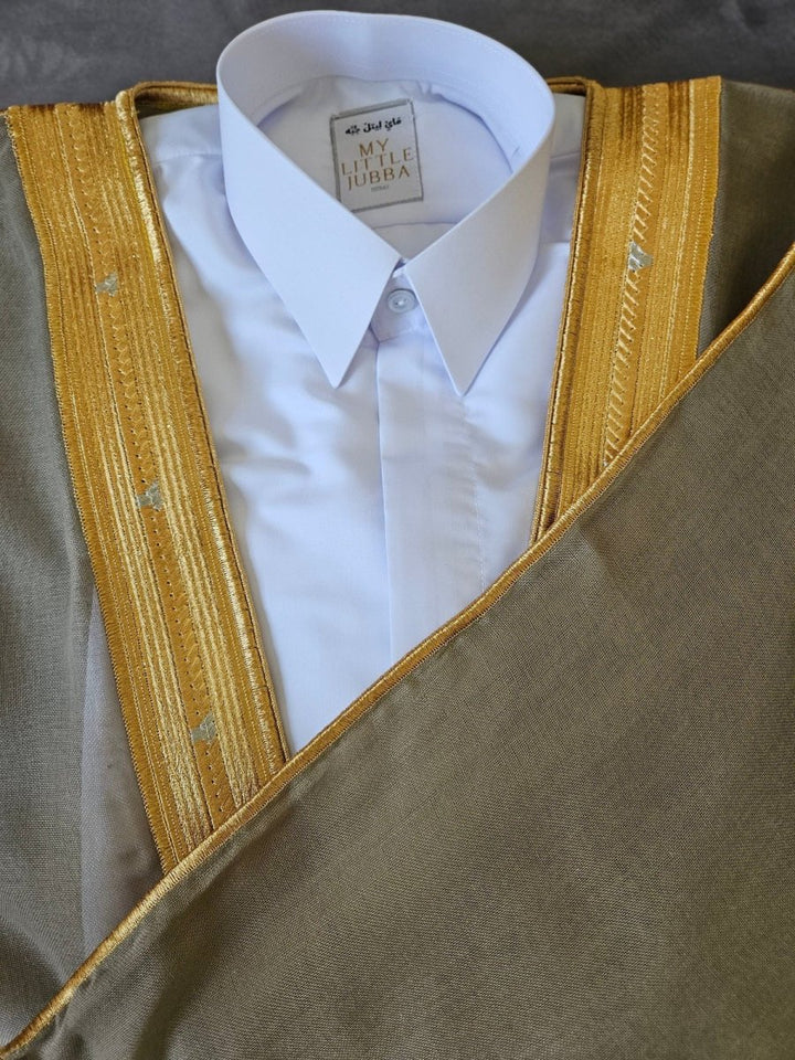 Mens Qatari Thobe 5 Pcs Set White Shemagh
