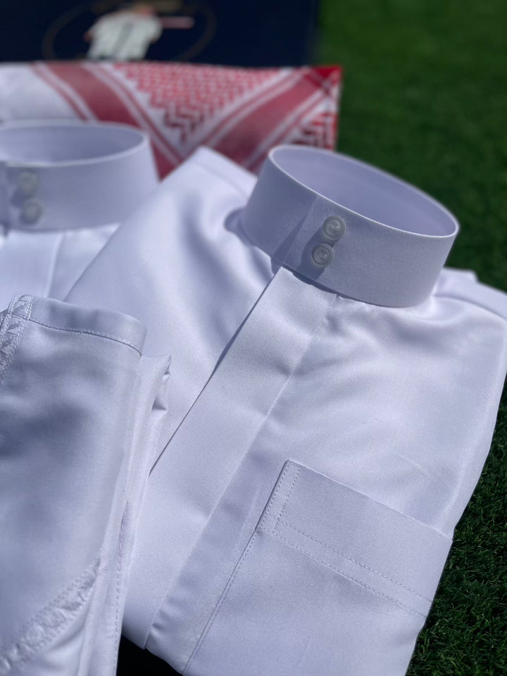 Ramadan Mens White Thobe Pack + FREE Shemagh & Skull Cap Limited Edition