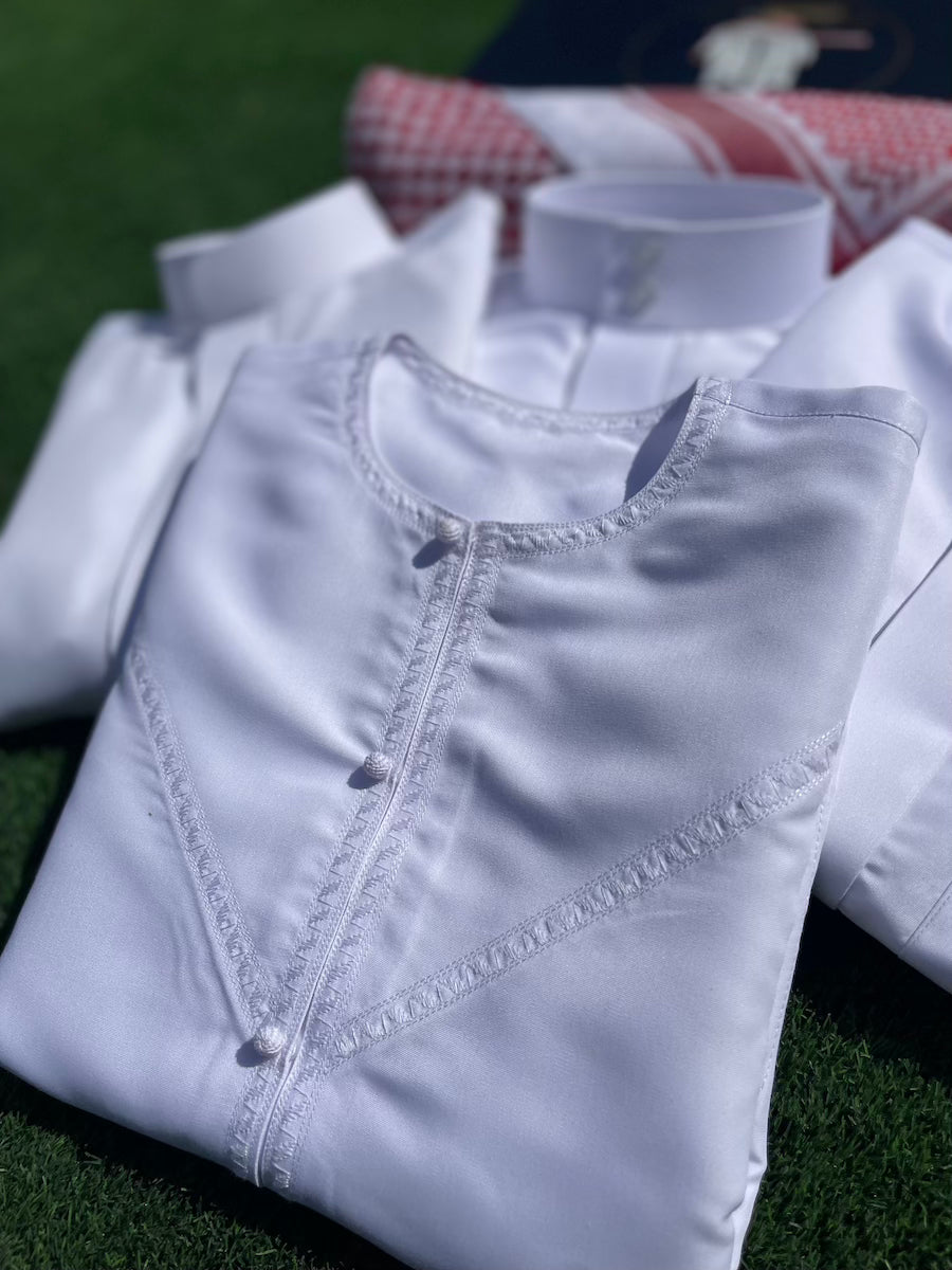 Ramadan Mens White Thobe Pack + FREE Shemagh & Skull Cap Limited Edition