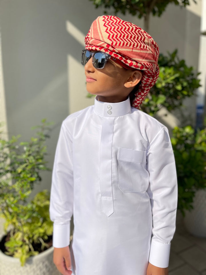 Kids Saudi White Jubba Thobe