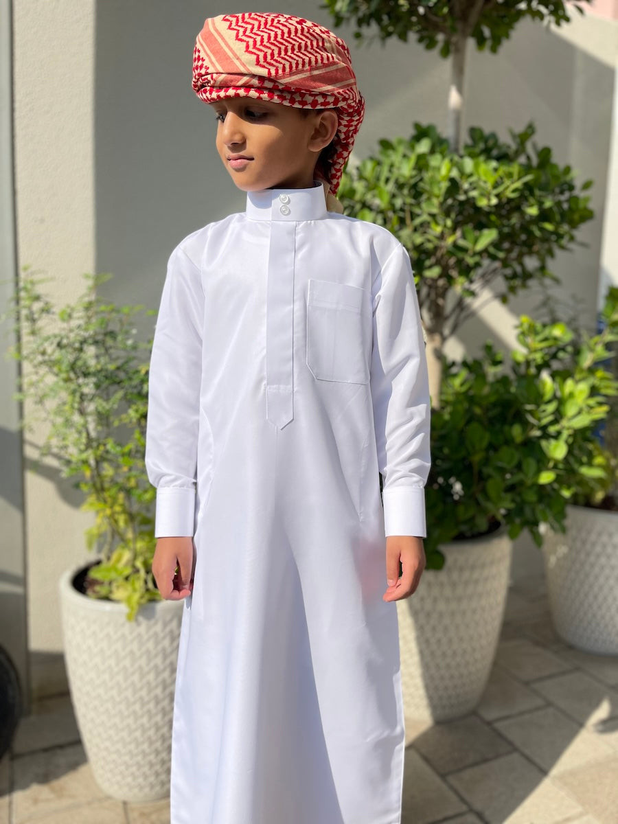 Kids Saudi White Jubba Thobe