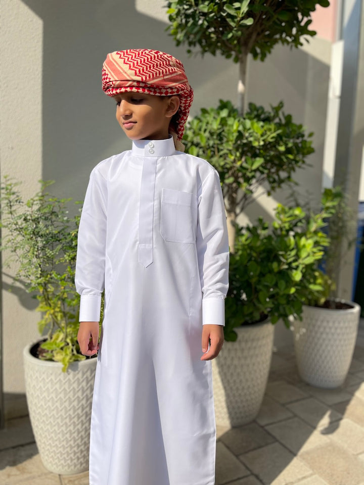 Kids Saudi White Jubba Thobe