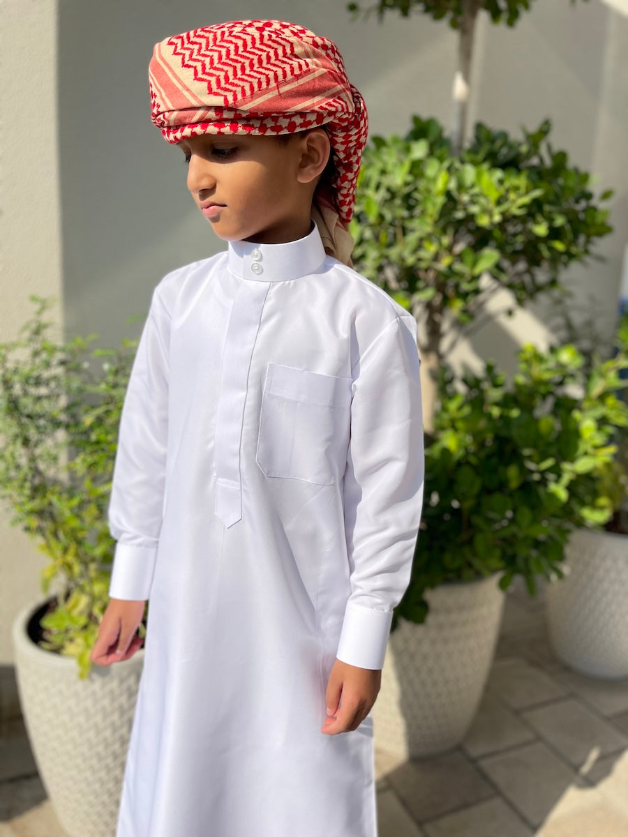 Kids Saudi White Jubba Thobe