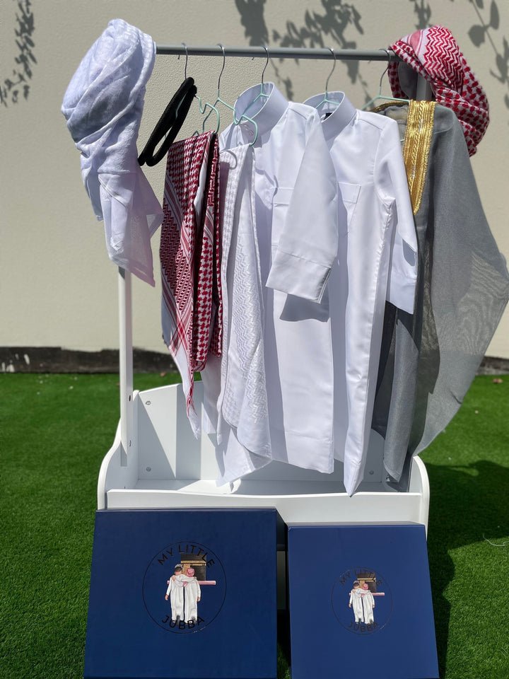 Signature Baby Boy Thobe Gift Set | Grey Bisht 0-12 Months - 8 Items