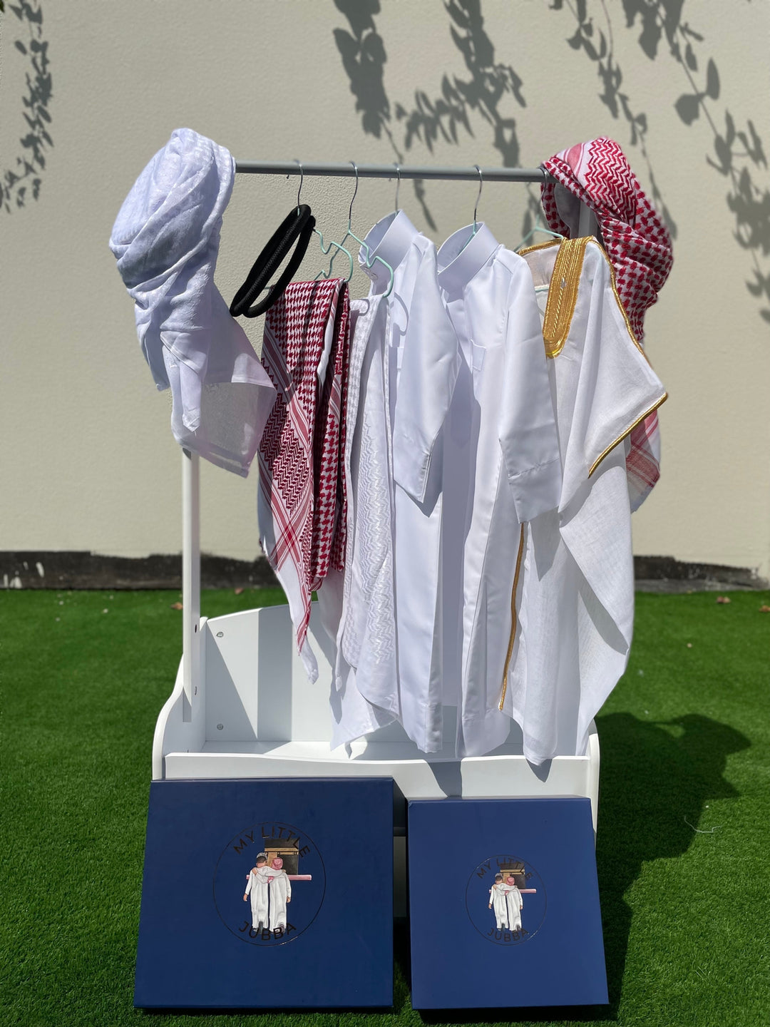 Signature Baby Boy Thobe Gift Set | White Bisht 0-12 Months - 8 Items