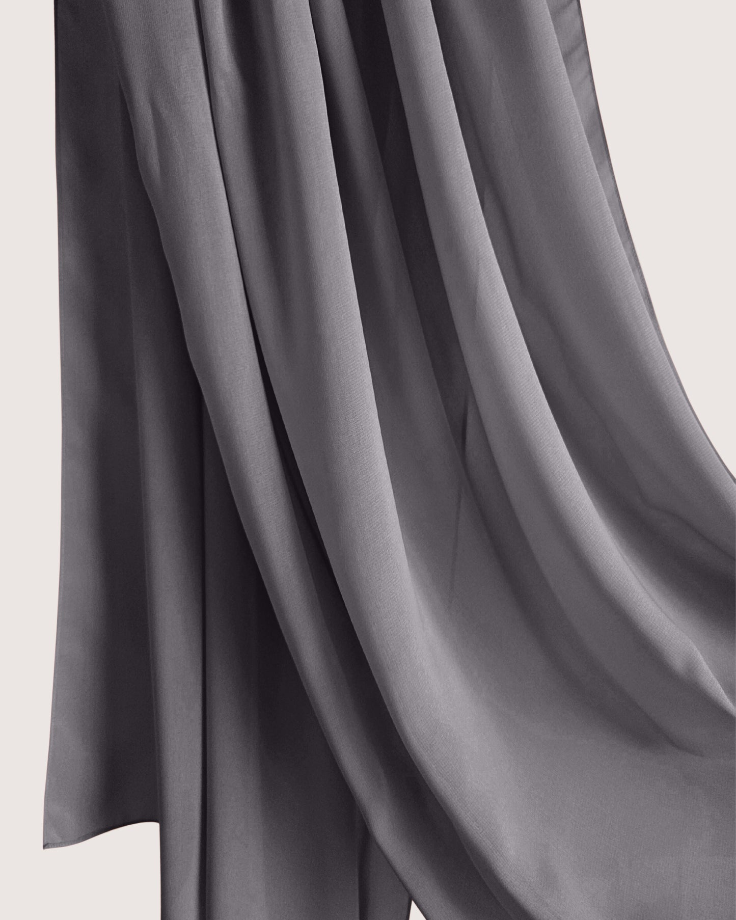 Premium Steel Grey Chiffon Hijab Scarf