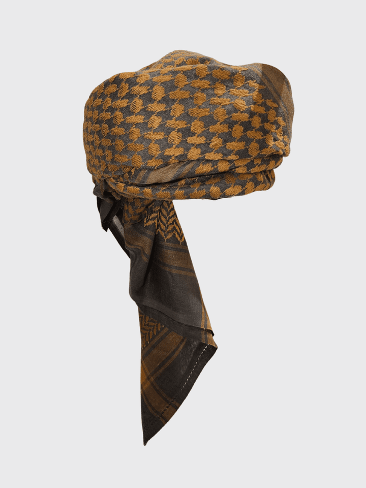 Mens Ready Toffee Brown Arab Hat Shemagh Keffiyeh